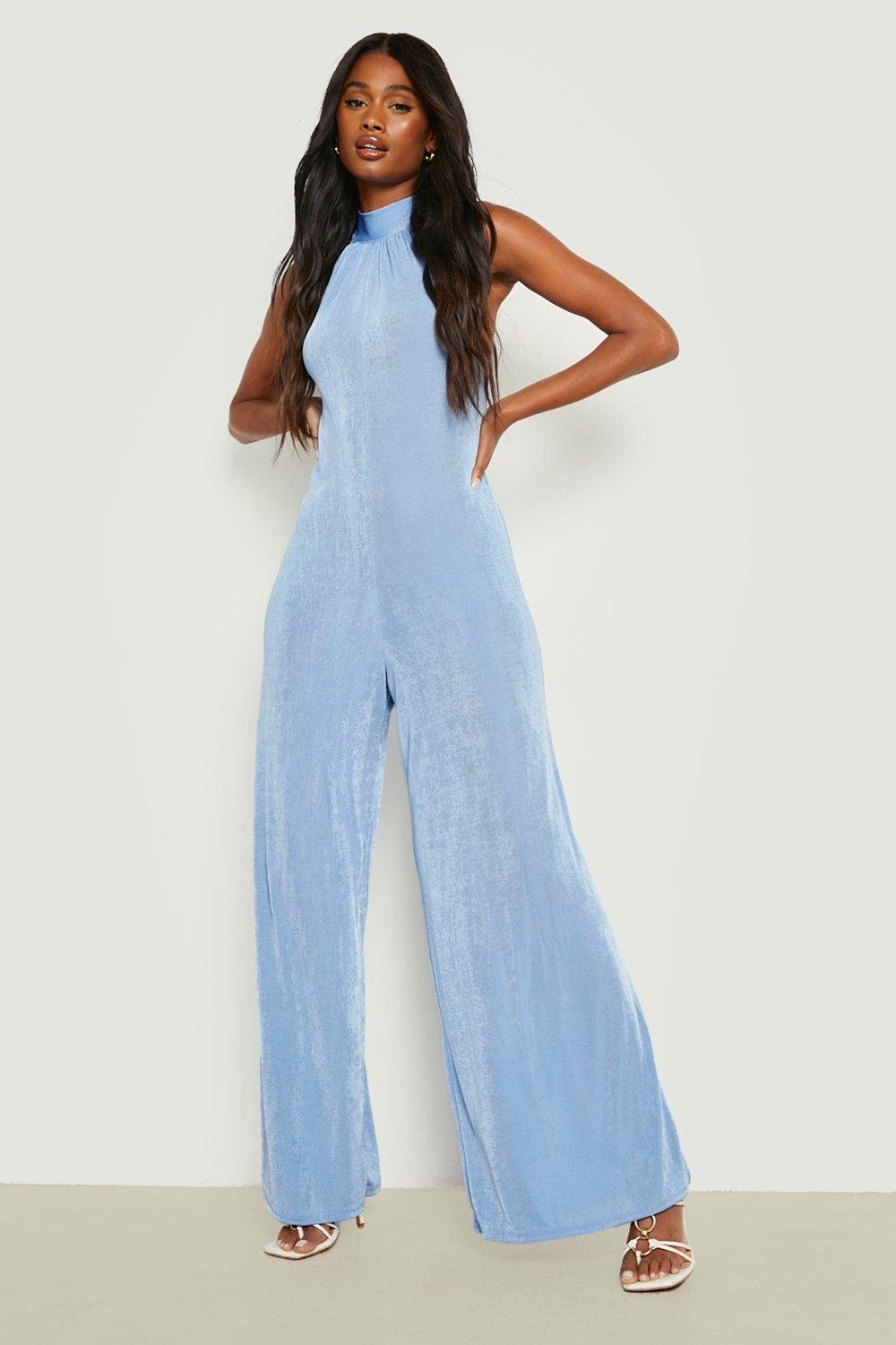 Backless wide leg jumpsuit on sale